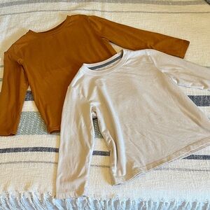 Old Navy Kids Long Sleeve Tees bundle of 2 - Brown and Cream
